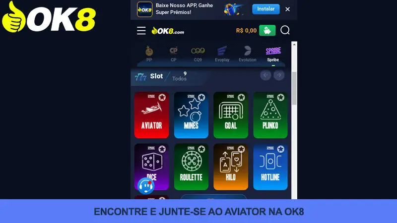 Como aderir ao Aviator na Ok8