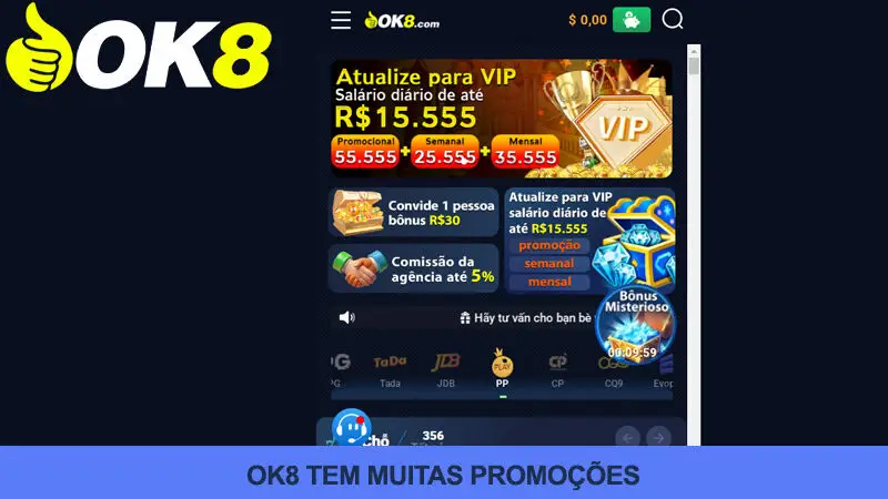 Ótimas ofertas ao jogar no Ok8
