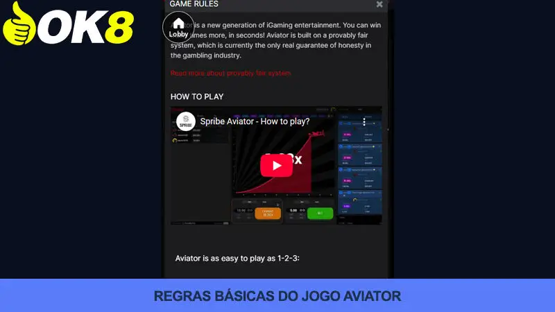 Regras do jogo Aviator