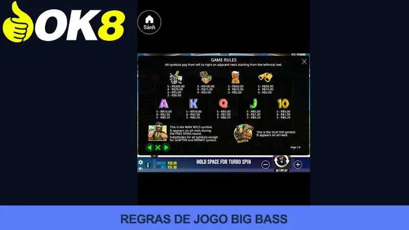 Regras do jogo Big Bass
