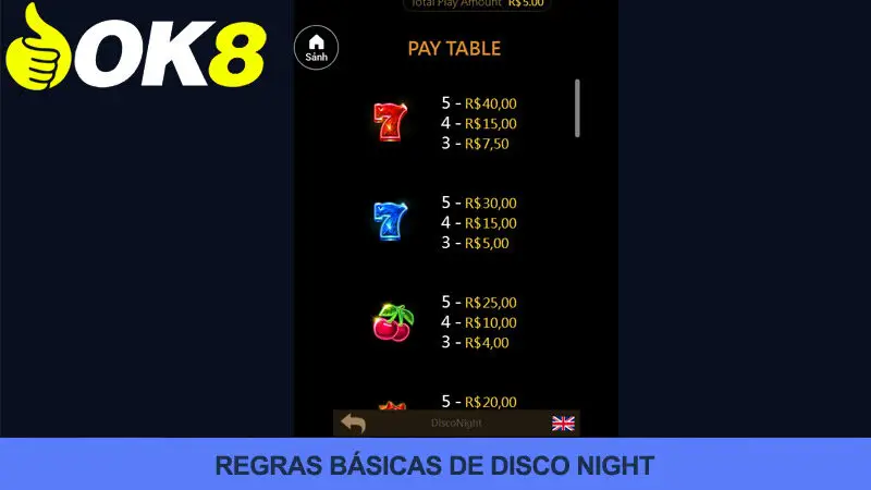 Regras do jogo Disco Night
