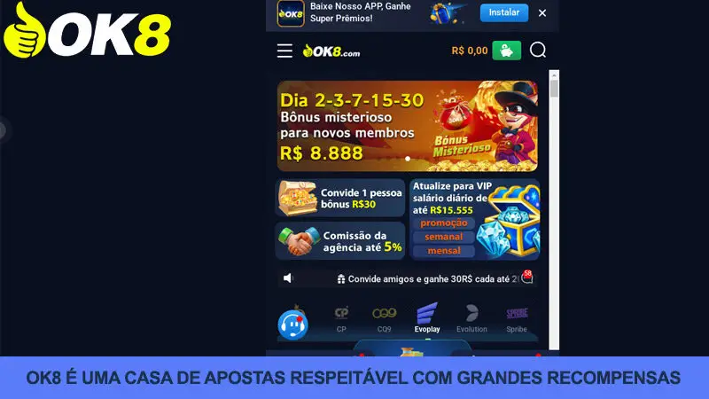 Vantagens da casa de apostas Ok8
